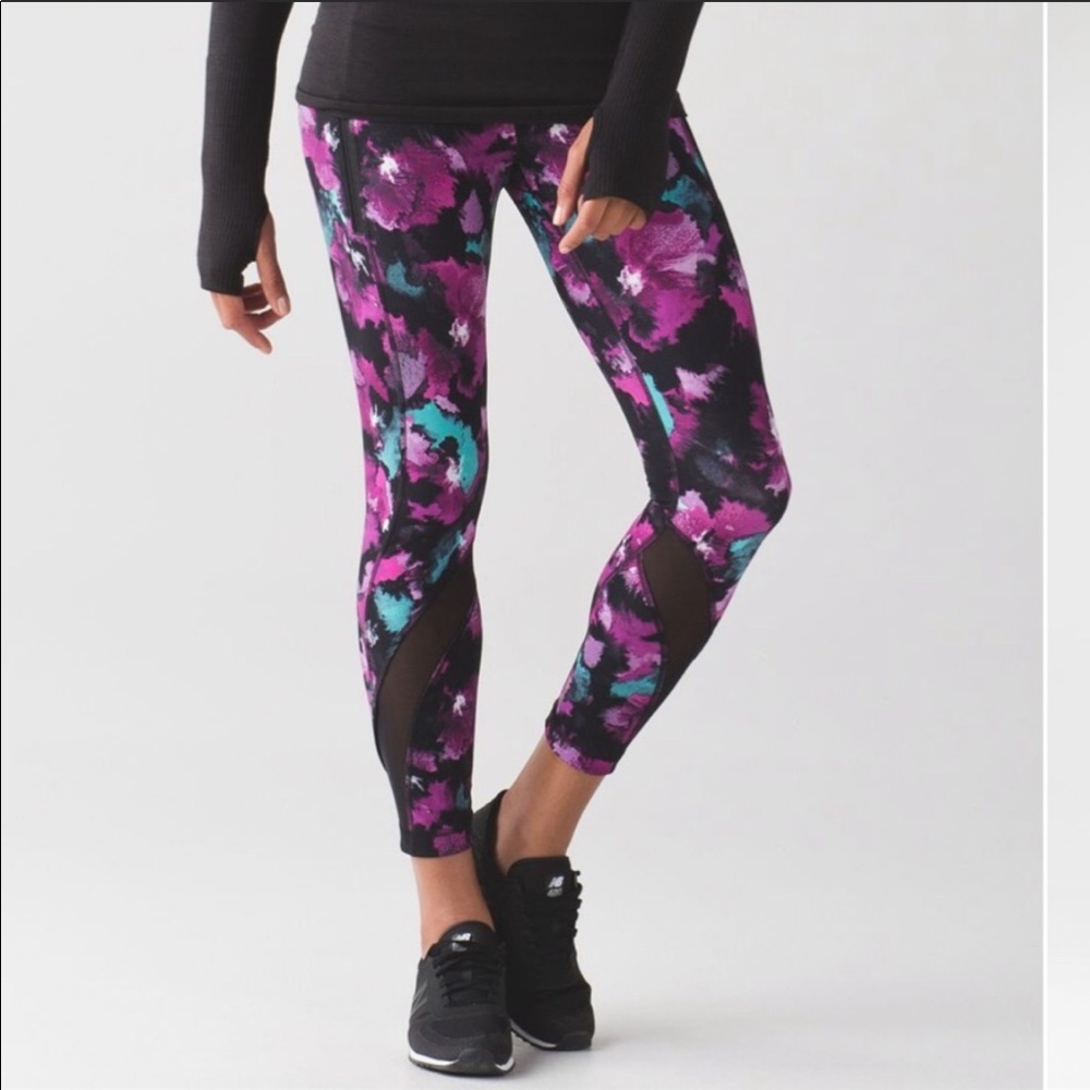 Lululemon Inspire Tight II Midnight Bloom Black